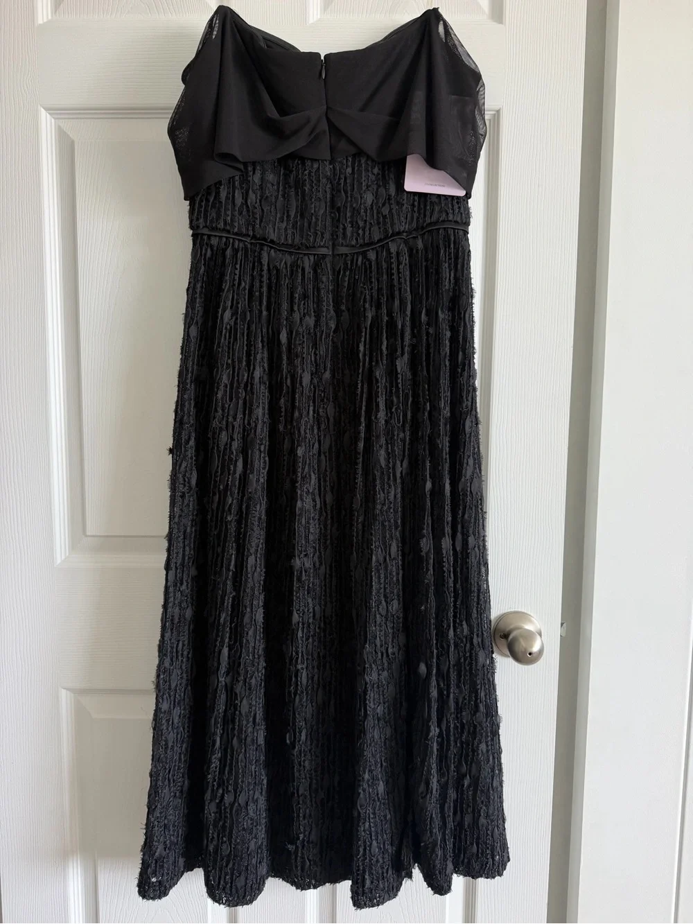 JS Collections Black Off Shoulder Textured Fit Flare Midi Dress NWT